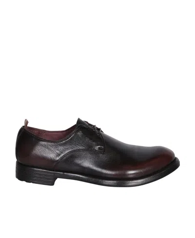 Officine Creative Round Head Laced Derby Shoes In Black