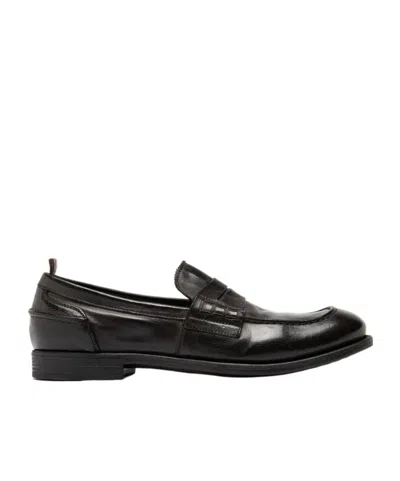 Officine Creative Chronicle Leather Penny Loafers In Black