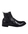 Officine Creative Round Toe Ankle Boots In Black