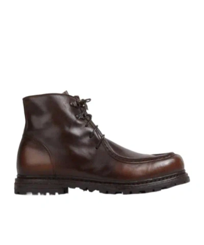 Officine Creative Round-toe Leather Boots In Brown