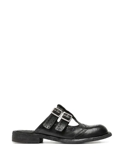 Officine Creative Rugged 117 Flat Mules In Black