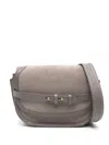 Officine Creative Saddle Suede Crossbody Bag In Grey
