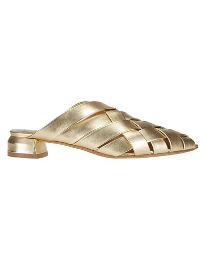 Officine Creative Sage 105 Leather Mules In Gold