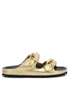Officine Creative Knotted Double-strap Sandals In Gold