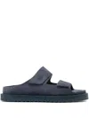 Officine Creative Sands 105 Double-strap Suede Sandals In Blue