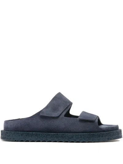 Officine Creative Sands 105 Double-strap Suede Sandals In Blue