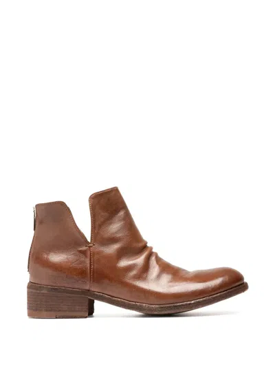 Officine Creative Shantel Leather Ankle Boots In Brown