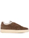 Officine Creative Shearling-lining Suede Sneakers In Brown
