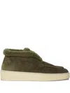 Officine Creative Shearling-trimmed Boots In Green