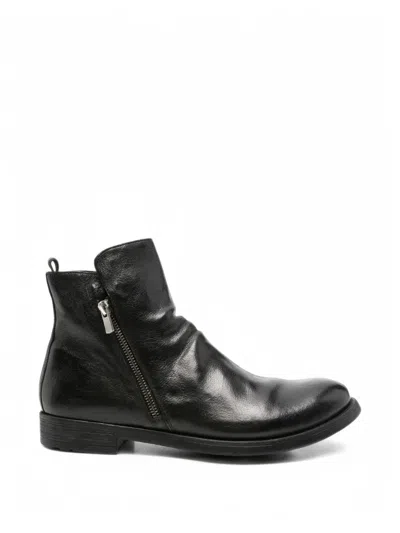 Officine Creative Side-zip Leather Boots In Black