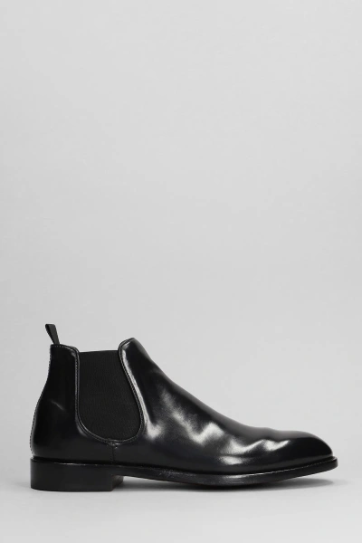 Officine Creative Signature 002 Ankle Boots In Black Leather