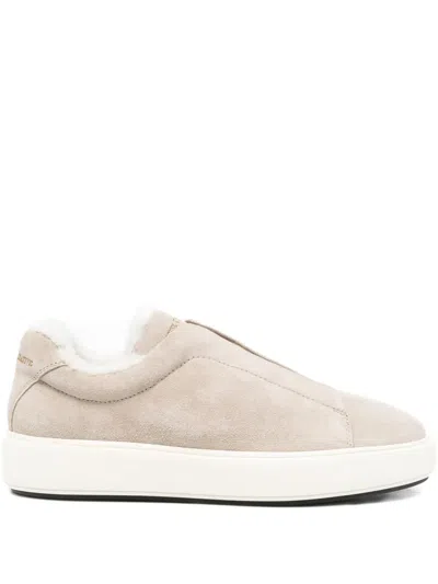 Officine Creative Slip-on Shearling Sneakers In Neutral