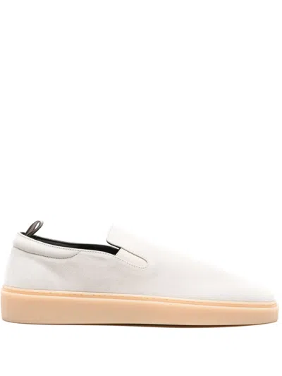 Officine Creative Slip-on Suede Sneakers In White