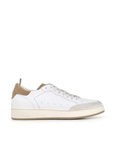 Officine Creative Lux 001 Leather Sneakers In Bianca/beige