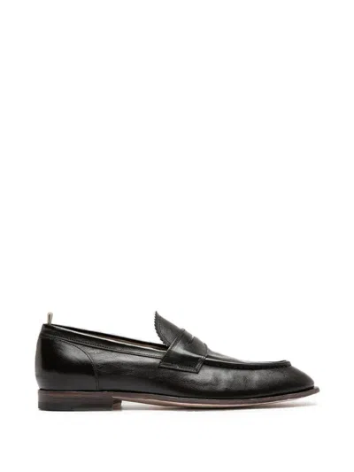 Officine Creative Solitude 001 Serrated-edge Leather Loafers In Black