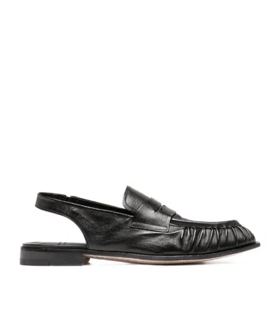 Officine Creative Solitude 102 Black Leather Slingback