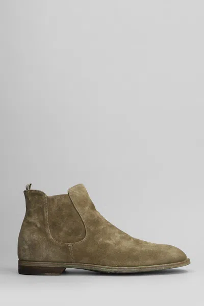 Officine Creative Sound 004 Ankle Boots In Beige Suede
