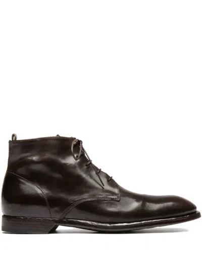 Officine Creative Sound Lace-up Leather Boots In Brown