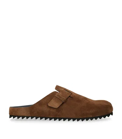 Officine Creative Suede Agora Mules In Brown