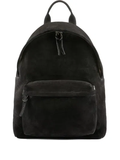 Officine Creative Suede Backpack In Black