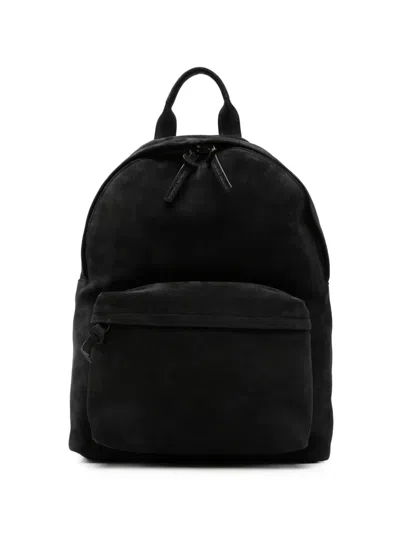 Officine Creative Suede Backpack In Black