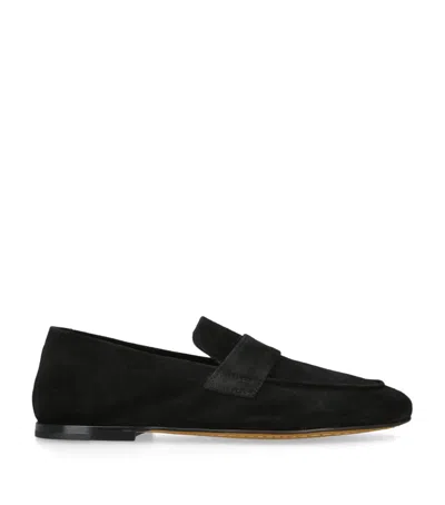 Officine Creative Suede Blair Loafers In Black