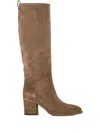 Officine Creative Suede Block-heel Boots In Neutral