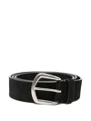 Officine Creative Suede Buckled Belt In Black