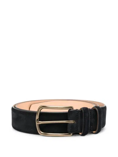 Officine Creative Suede Buckle-fastening Belt In Black