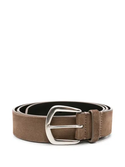 Officine Creative 버클 스웨이드 벨트 In Brown