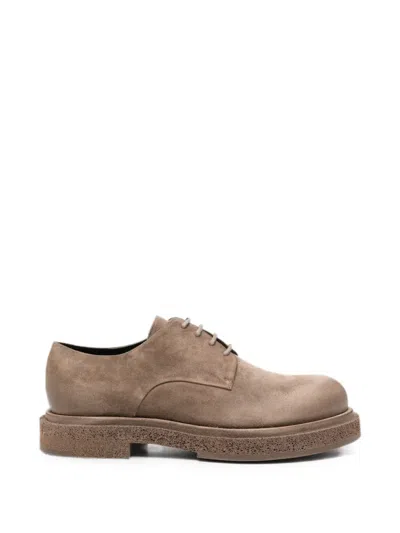 Officine Creative Suede Chunky-sole Derby Shoes In Brown