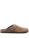 Officine Creative Suede Clogs In Neutral