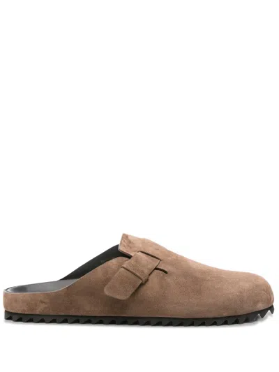 Officine Creative Suede Clogs In Neutral
