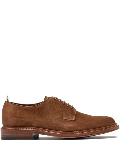Officine Creative Suede Derby Shoes In Brown