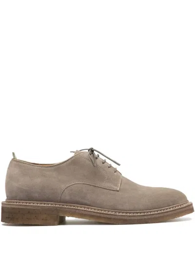 Officine Creative Suede Derby Shoes In Neutral