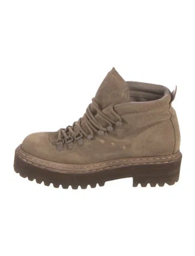 Pre-owned Officine Creative Suede Hiking Boots In Neutrals