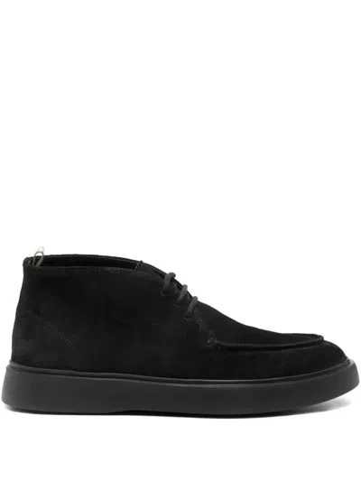 Officine Creative Suede Lace-up Boots In Black