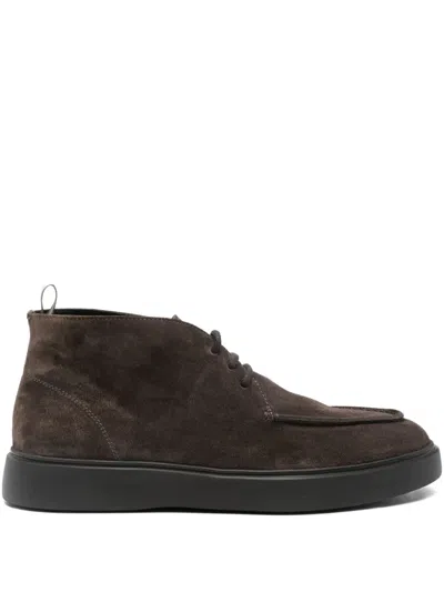 Officine Creative Suede Lace-up Boots In Brown