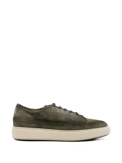 Officine Creative Suede Lace-up Sneakers In Green