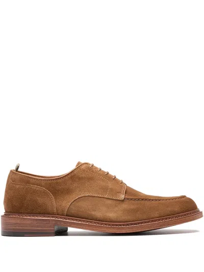 Officine Creative Suede-leather Lace-up Derby Shoes In Brown