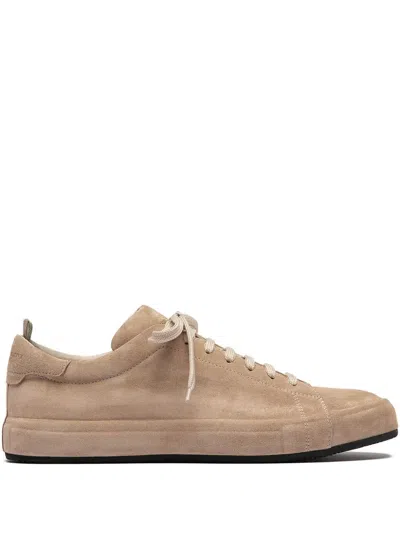 Officine Creative Suede Leather Trainers In Neutral
