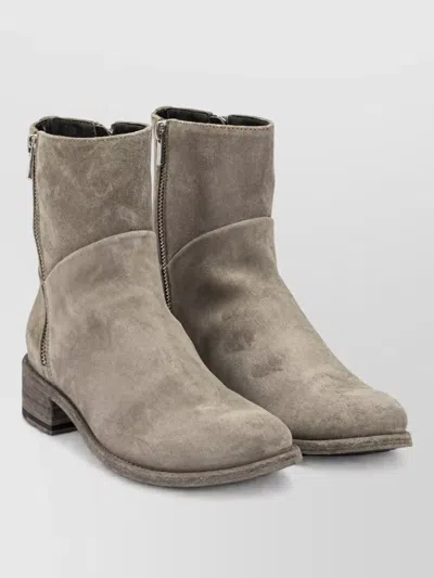 Officine Creative Suede Leather Zipped Ankle Boots In Brown