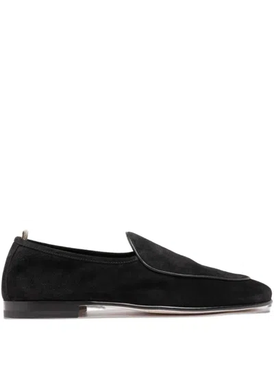 Officine Creative Suede Loafers In Black