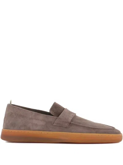 Officine Creative Suede Loafers In Brown