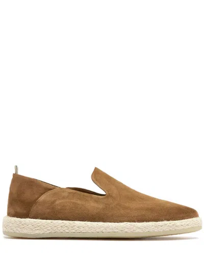 Officine Creative Suede Loafers In Brown