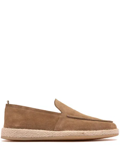 Officine Creative Suede Loafers In Brown