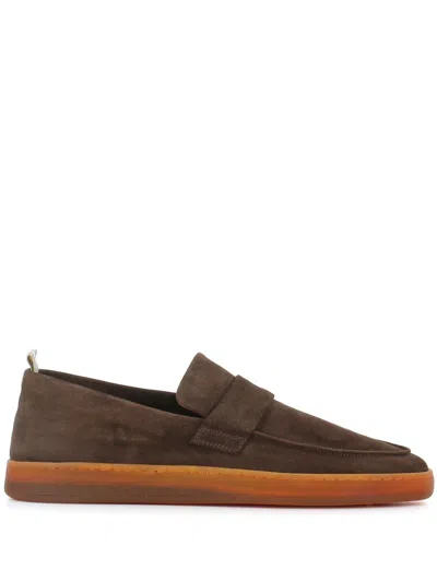 Officine Creative Suede Loafers In Brown