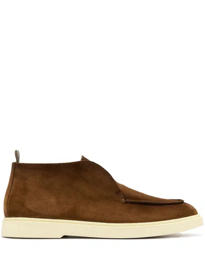 Officine Creative Suede Low-top Sneakers In 褐色