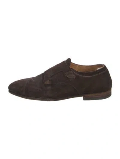 Pre-owned Officine Creative Suede Monk Straps In Gray