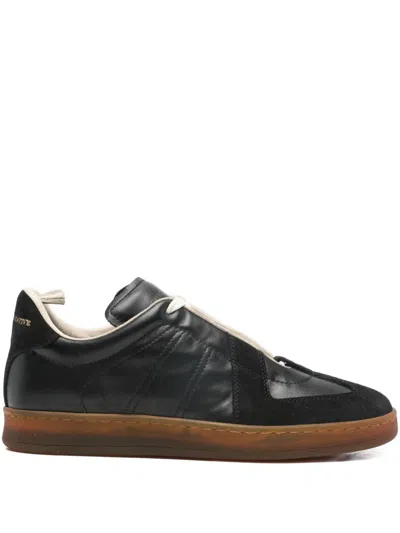 Officine Creative Suede Panelled Trainers In Black